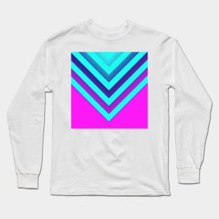 Pink & Aqua Chevron Long Sleeve T-Shirt